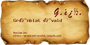 Grünblat Évald névjegykártya
